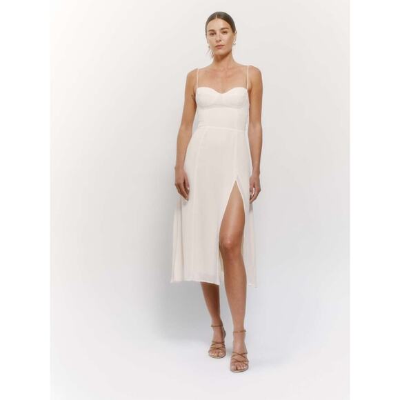 Reformation Juliette Sleeveless Midi Dress - 2 - Ivory - Picture 1 of 6